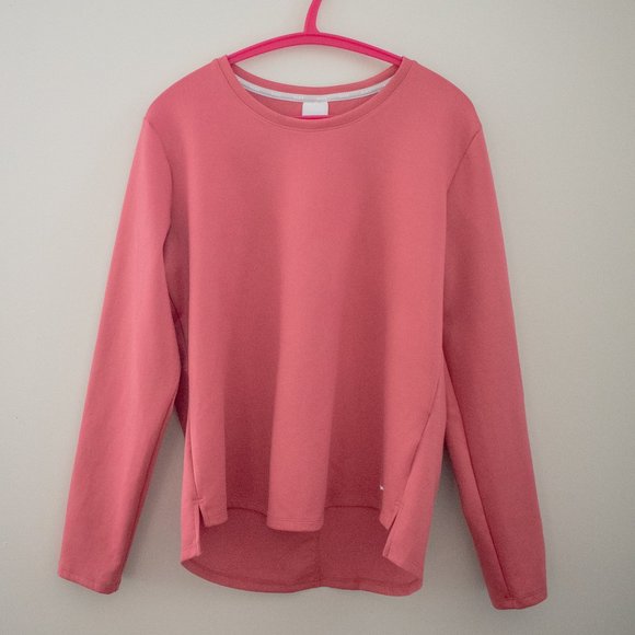 Long Sleeve Pink / Coral Thermal Top With Side Slit - Picture 1 of 12